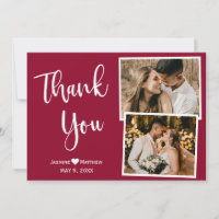 Carte de collage de Merci de Mariage de Bourgogne