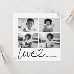 Carte de collage de photos d'amour de script moder