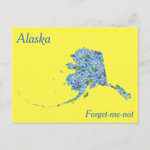 Carte de collage des fleurs de l'État de l'Alaska