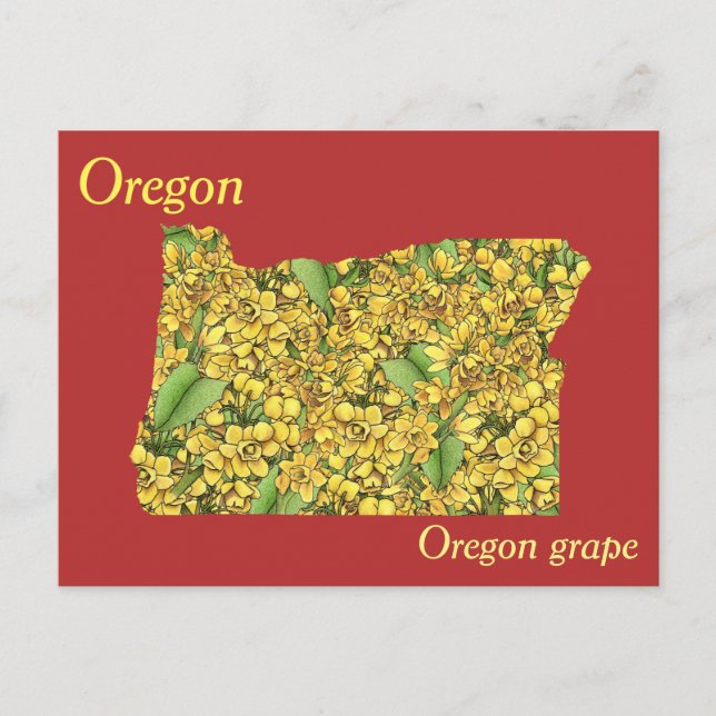 Carte de collage des fleurs de l'État de l'Oregon (Devant)
