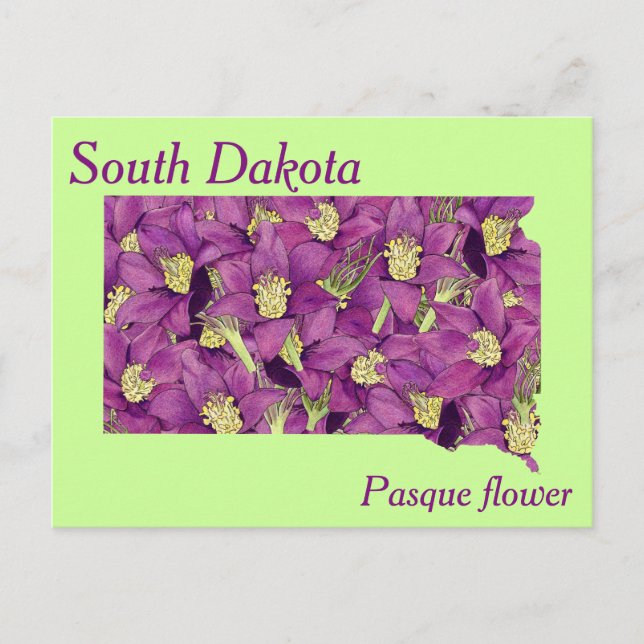 Carte de collage des fleurs de l'État du Dakota du (Devant)