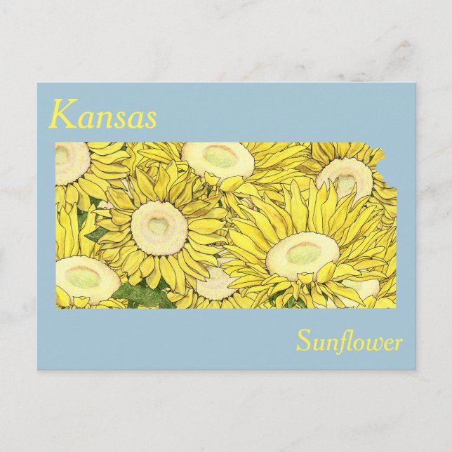 Carte de collage des fleurs de l'État du Kansas (Devant)