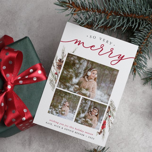 Carte de Collage Photo de Vacances | Branche Rusti (Créateur téléchargé)