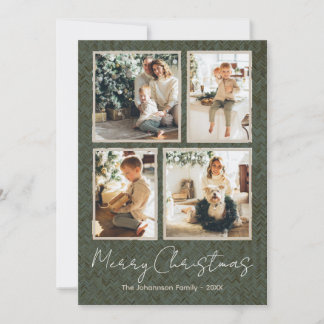 Carte de collage photo moderne Joyeux Noël Quatre