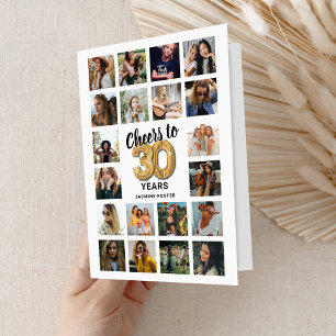 Carte de collage photo pour 30e anniversaire