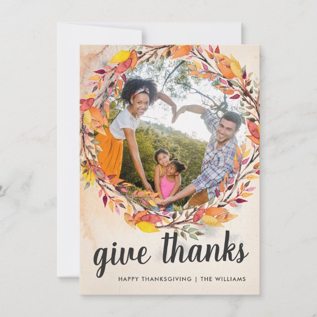 Carte de collage photo Thanksgiving | Abondance d' (Devant)