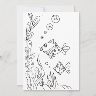 Carte de coloriage du poisson tropical