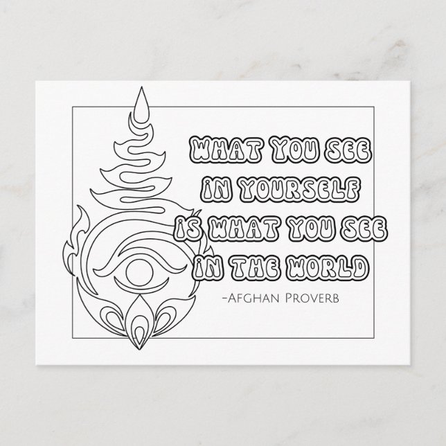Carte de coloriage proverbe afghan (Devant)