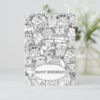Carte de coloriage Zen Doodle Fantaisie Foule de c