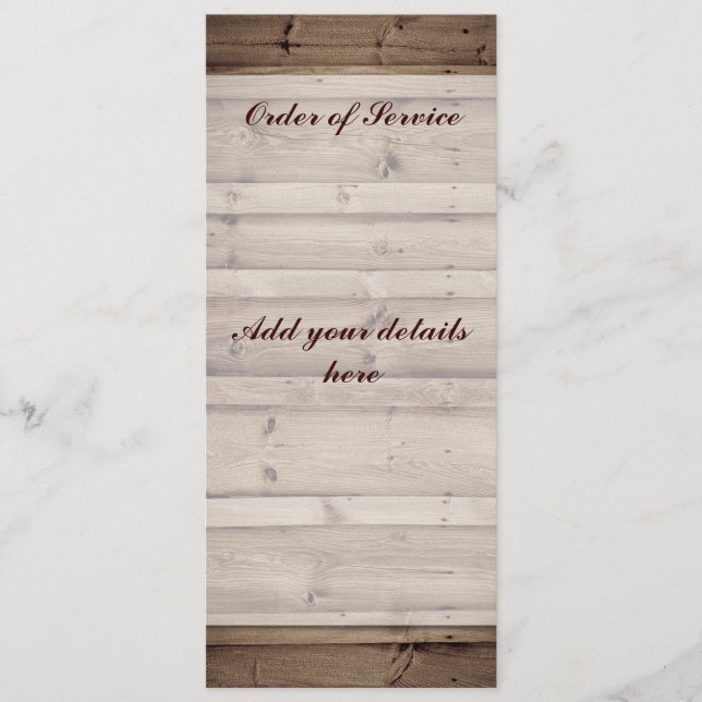 Carte de commande en bois ancien (Devant)