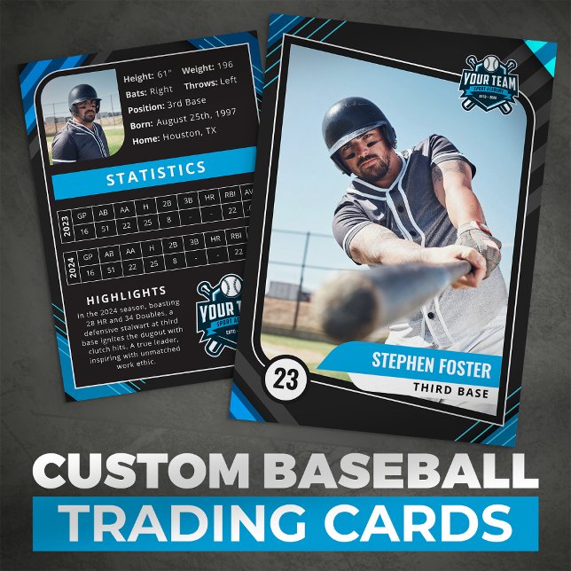 Carte de commerce Blue & Black Pro Baseball (Créateur téléchargé)