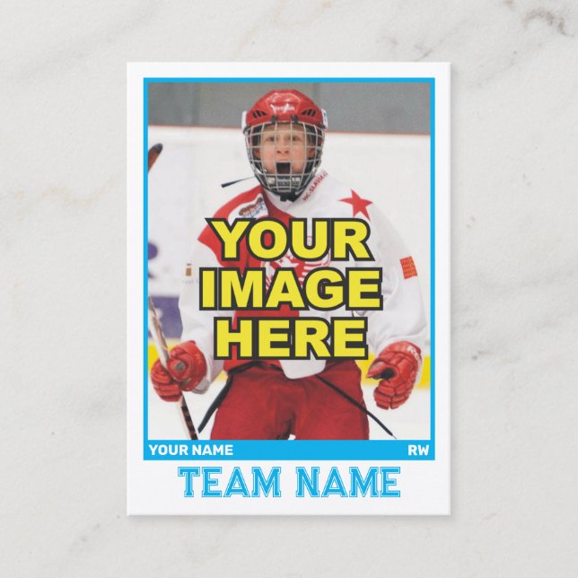 Carte de commerce collectif de hockey | Bleu glace (Devant)