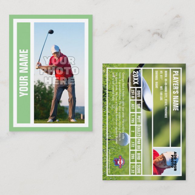 Carte de commerce de golf personnalisée - Sage (Devant / Derrière)