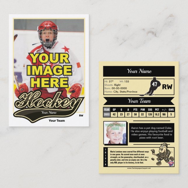 Carte de commerce de hockey Swash - Statistiques p (Devant / Derrière)