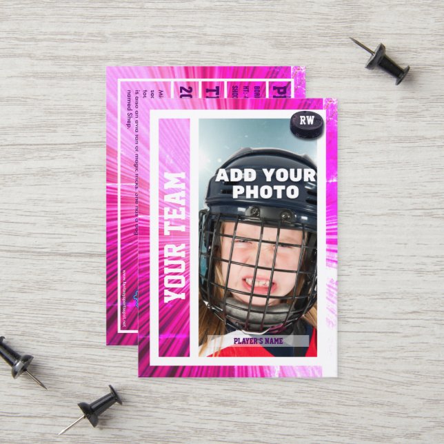 Carte de commerce du joueur de hockey Souvenir | R (Devant/Arrière en situation)