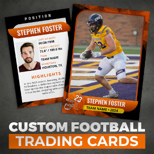 Carte de commerce moderne Orange & Black Football