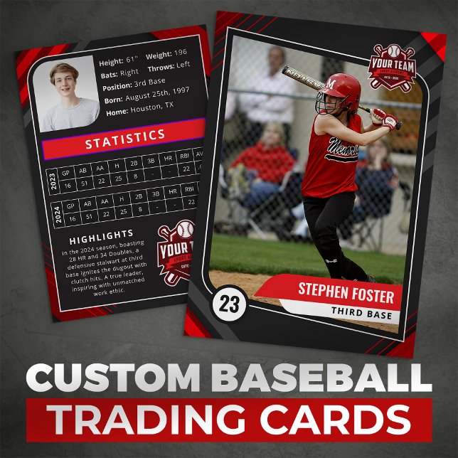 Carte de commerce Red & Black Pro Baseball (Créateur téléchargé)