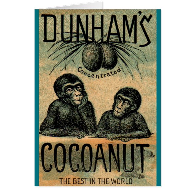 Carte de commerce victorienne : Cocoanut de Dunham (Devant)