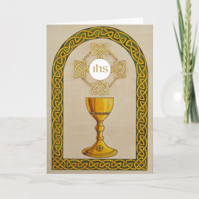 Carte de communion de style celtique (Devant)