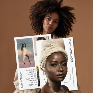 Carte de composite photo d'acteur modèle professio