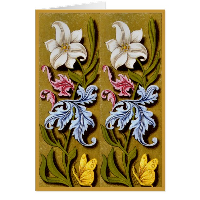 Carte de conception de bordure de la nature Fleurs (Devant)