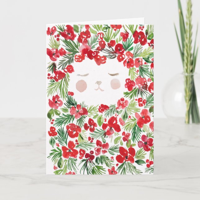 Carte de conception de fleurs de Noël rouges à l'a (Devant)