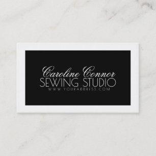 Carte de conception en noir et blanc de Sewing Stu
