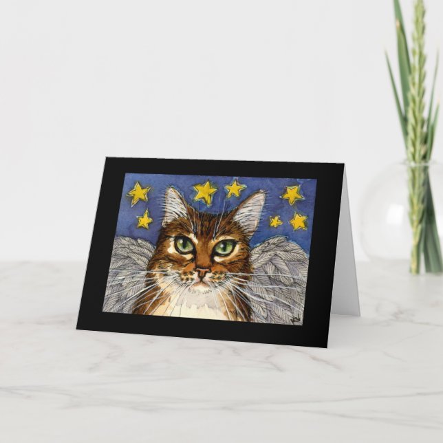 Carte de condoléances Angel Cat (Devant)