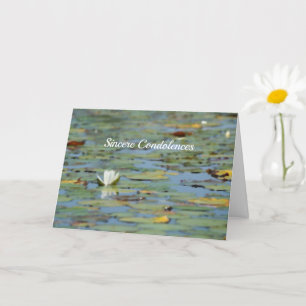 Carte de condoléances aquarelle Fleur de lac Nymph