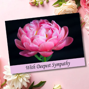 Carte de condoléances au pivoine rose