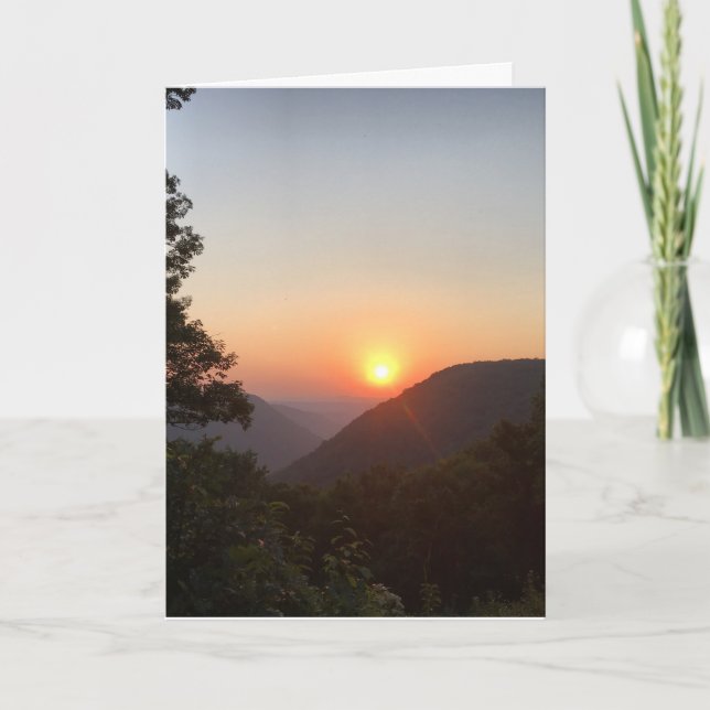 carte de condoléances de coucher de soleil en mont (Devant)