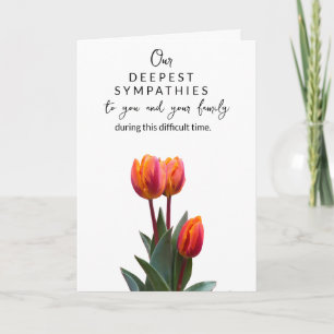 Carte de condoléances élégante aux tulipes Avec