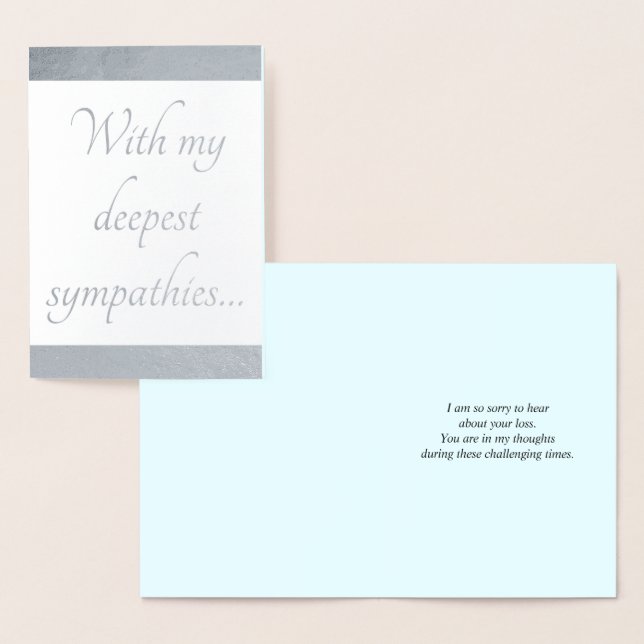 Carte de condoléances en argent customisée (Affichage)