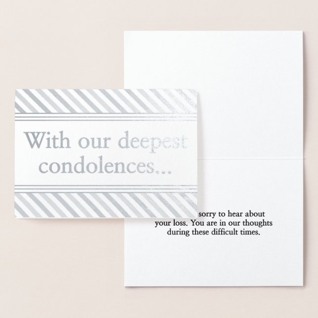Carte de condoléances en argent personnalisée (Affichage)