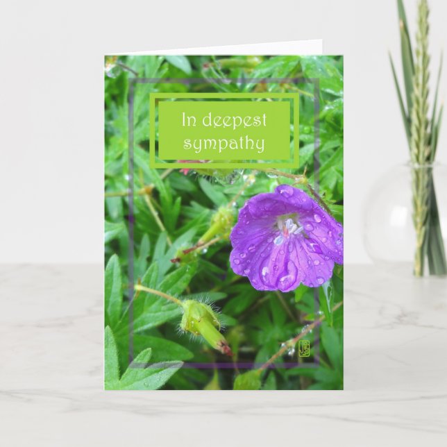 Carte de condoléances Fleur Violette (Devant)