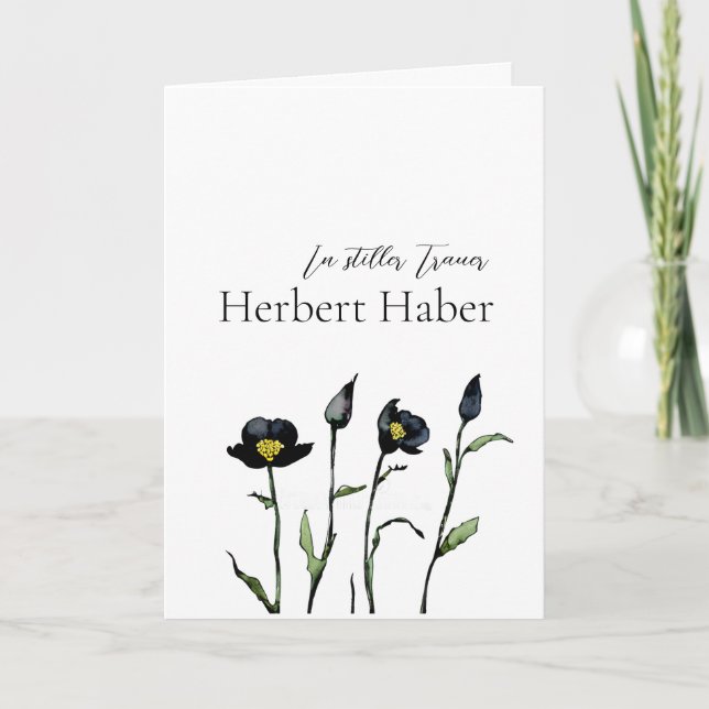 Carte de condoléances florale (Devant)