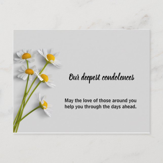 Carte de condoléances florales Sympathie (Devant)