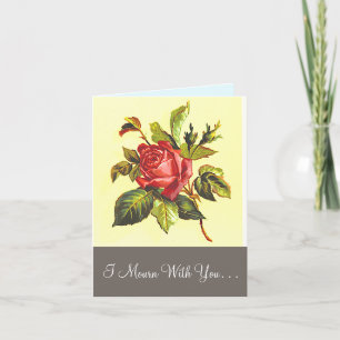 Carte de condoléances funéraires Roses simple