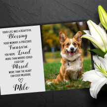 Carte de condoléances personnalisée avec photo de 