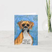 Carte de condoléances pour chien Boxer Fauve