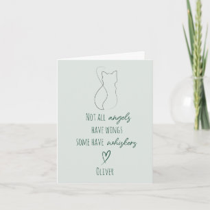 Carte de condoléances pour deuil de chat avec nom 