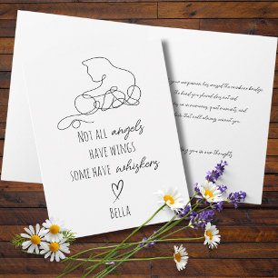Carte de condoléances pour deuil de chat avec nom 