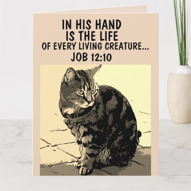 CARTE DE CONDOLÉANCES POUR LA PERTE D'UN CHAT SYMP (Devant)