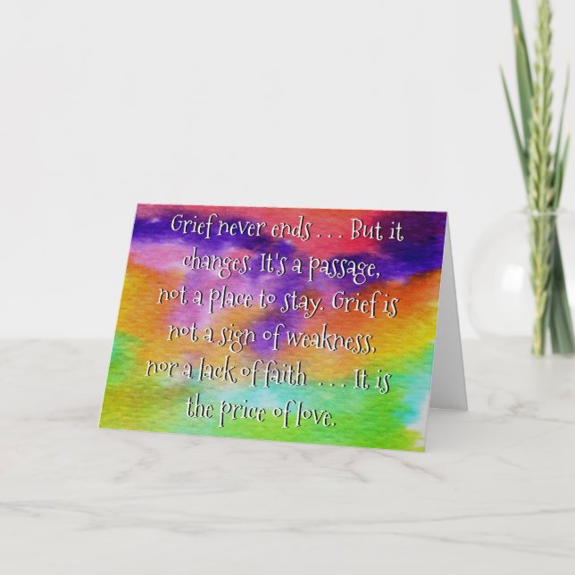 Carte de condoléances pour le décès d'un être cher (Devant)