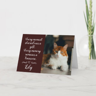 Carte de condoléances pour perte de chat personnal