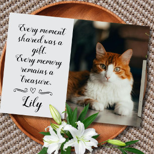 Carte de condoléances pour perte de chat personnal