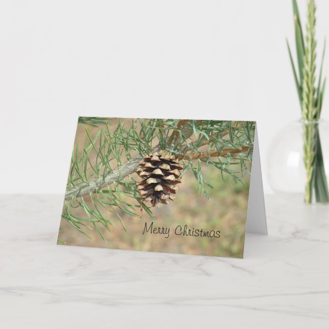 Carte de cône de pin de Joyeux Noël (Devant)