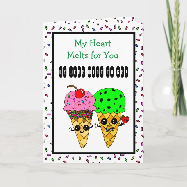Carte de cônes de glace romantique Flirty (Devant)