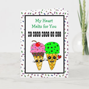Carte de cônes de glace romantique Flirty