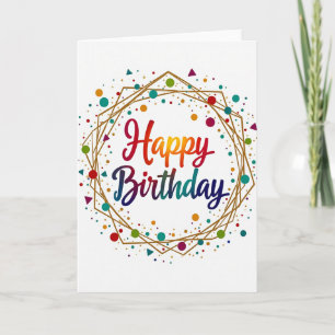 Carte de confettis pour anniversaire doré